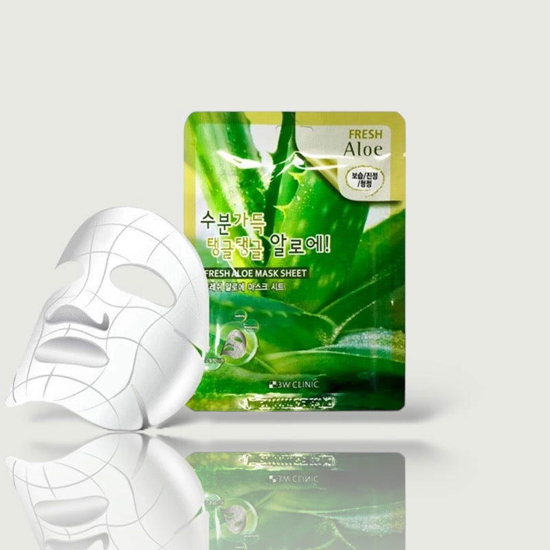 3W Clinic Fresh Aloe Mask Sheet - LB BEAUTY 