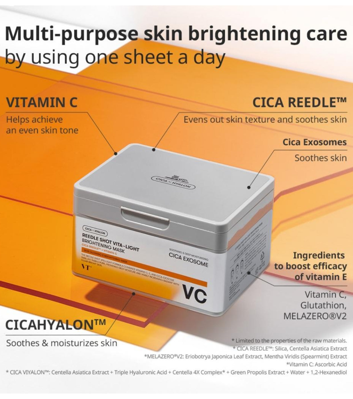 VT Reedle Shot VITA-LIGHT Brightening Mask (30EA)320G