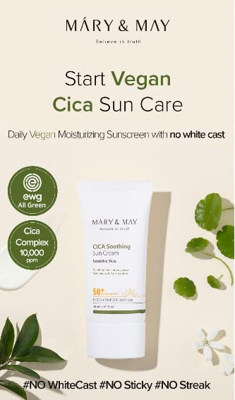 Mary&May Vegan CICA Soothing Sun Cream SPF50+ PA++++ 50ML