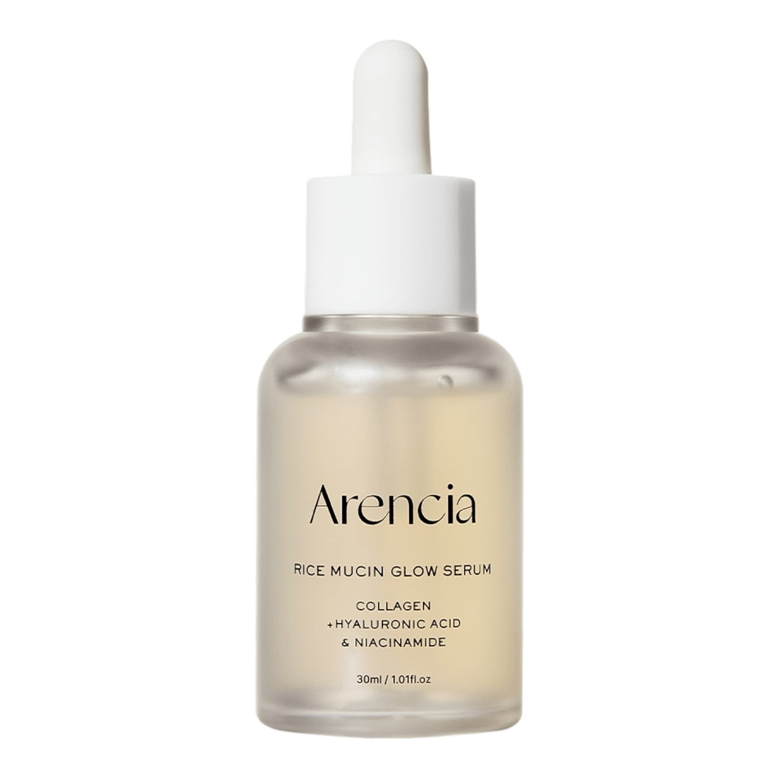 Arencia Rice Mucin Glow Serum bottle on a white background iceland