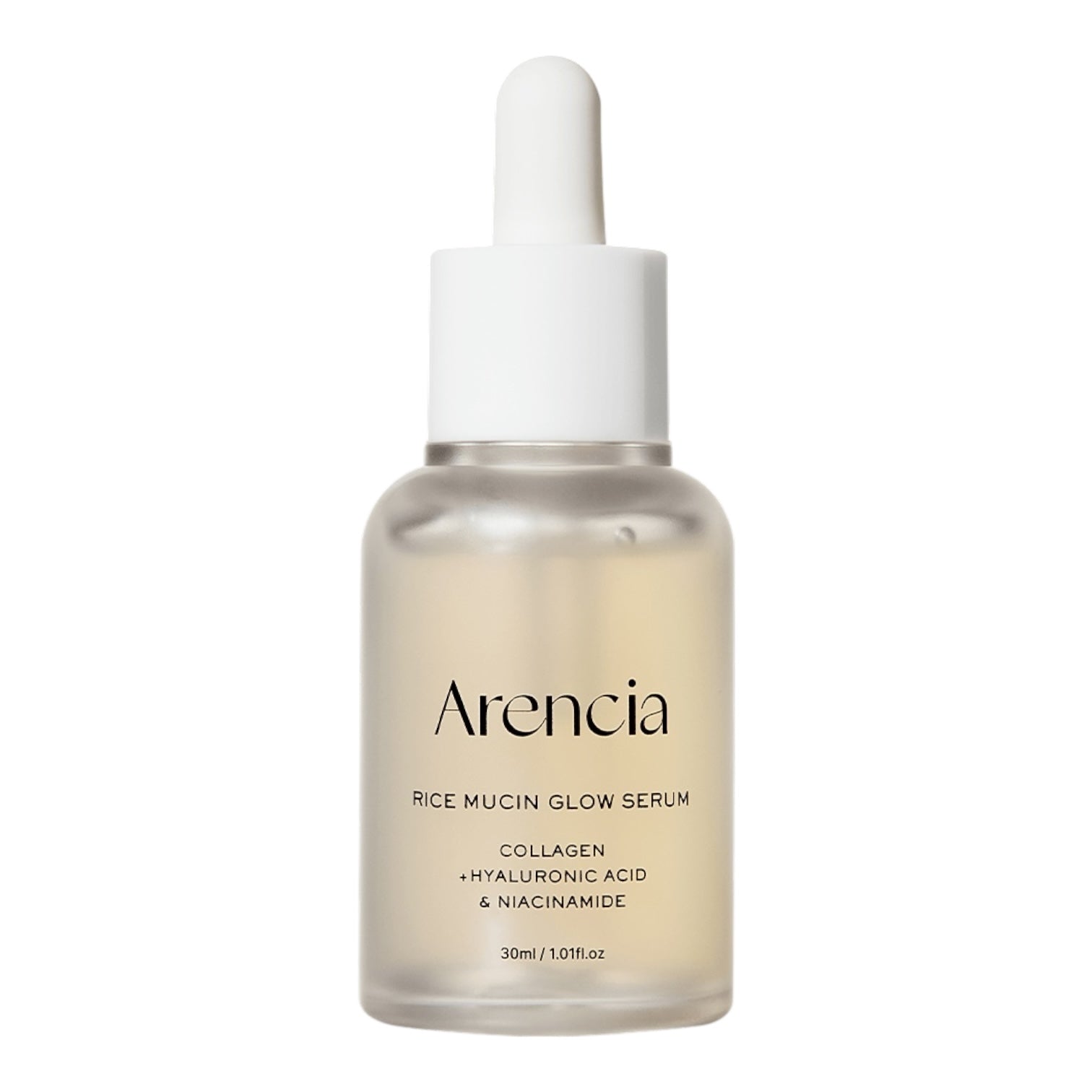 Arencia Rice Mucin Glow Serum bottle on a white background iceland