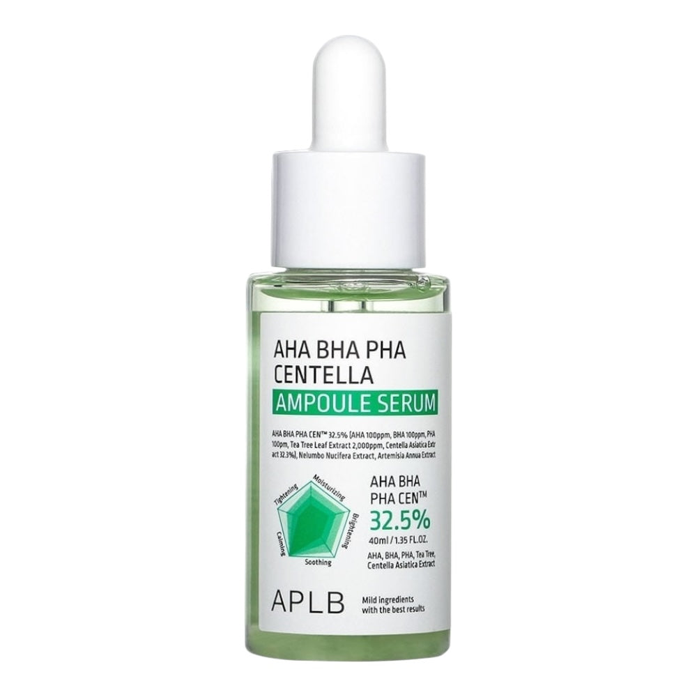 APLB AHA BHA PHA Centella Ampoule Serum 40ml available in iceland at lbbeauty and kurenada
