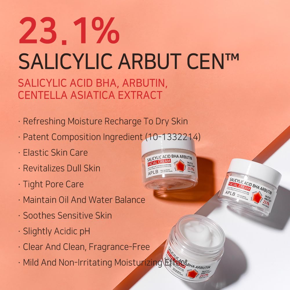 APLB Salicylic Acid BHA Arbutin Facial Cream 55ml product benefits 