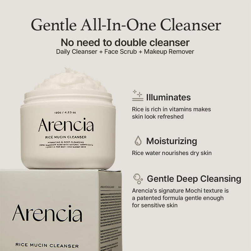 ARENCIA Rice Mucin Cleanser 120g package