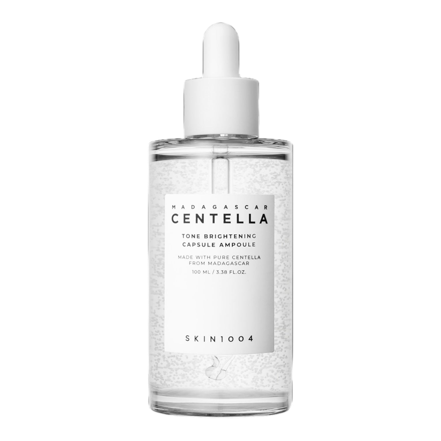 Bottle of Skin1004 Madagascan Centella serum on a white background