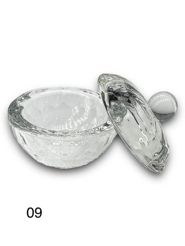 Clear Dappen Dish With Lid #9 - LB BEAUTY 