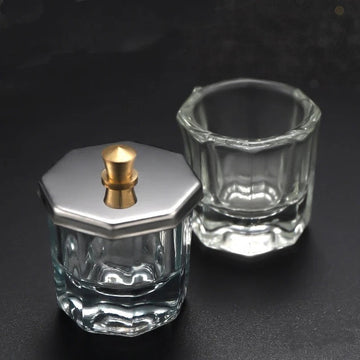 Clear Glass Dappen With Metal Lid - LB BEAUTY 