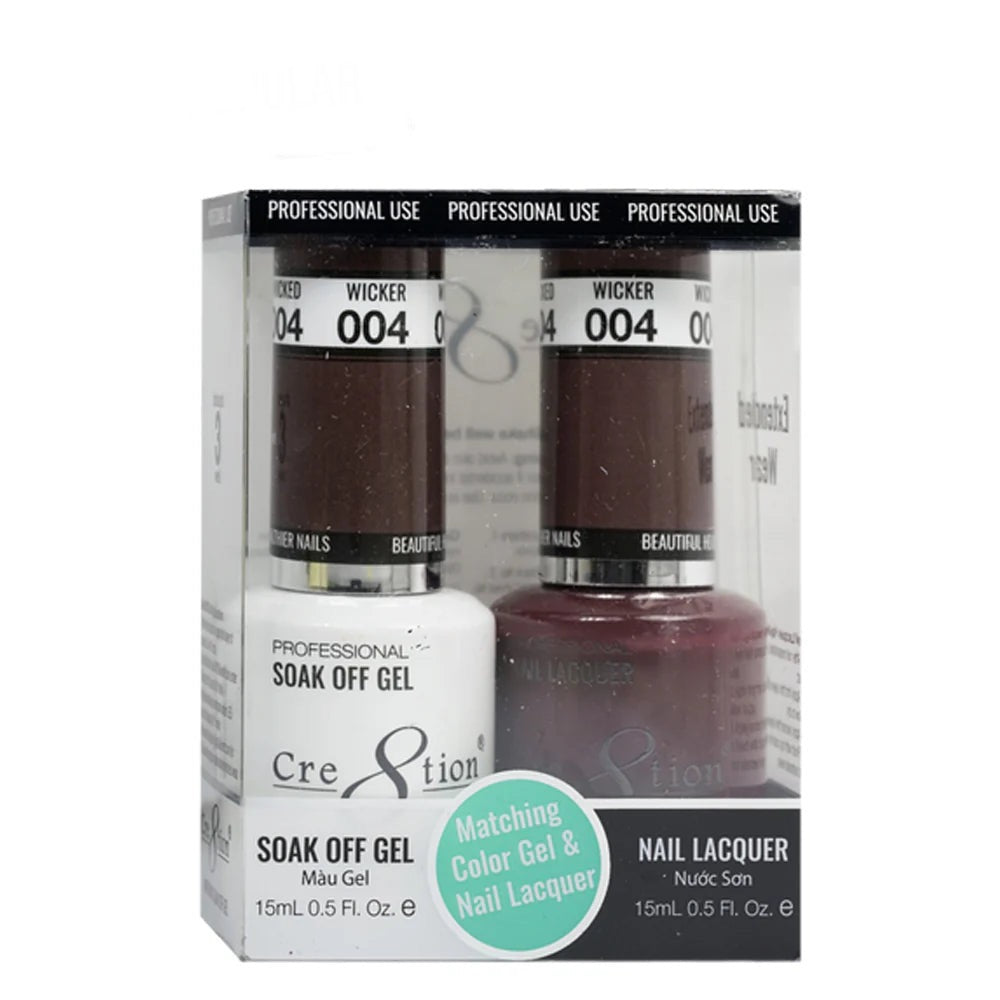 Cre8tion Matching Color Gel & Nail Lacquer 04 Wicked - LB BEAUTY 
