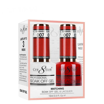 Cre8tion Matching Color Gel & Nail Lacquer 07 Flammable - LB BEAUTY 