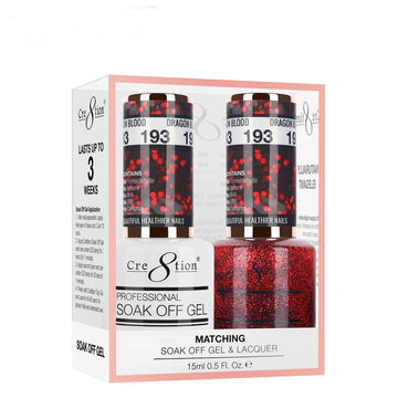 Cre8tion Matching Color Gel & Nail Lacquer 193 Dragon Blood - LB BEAUTY 