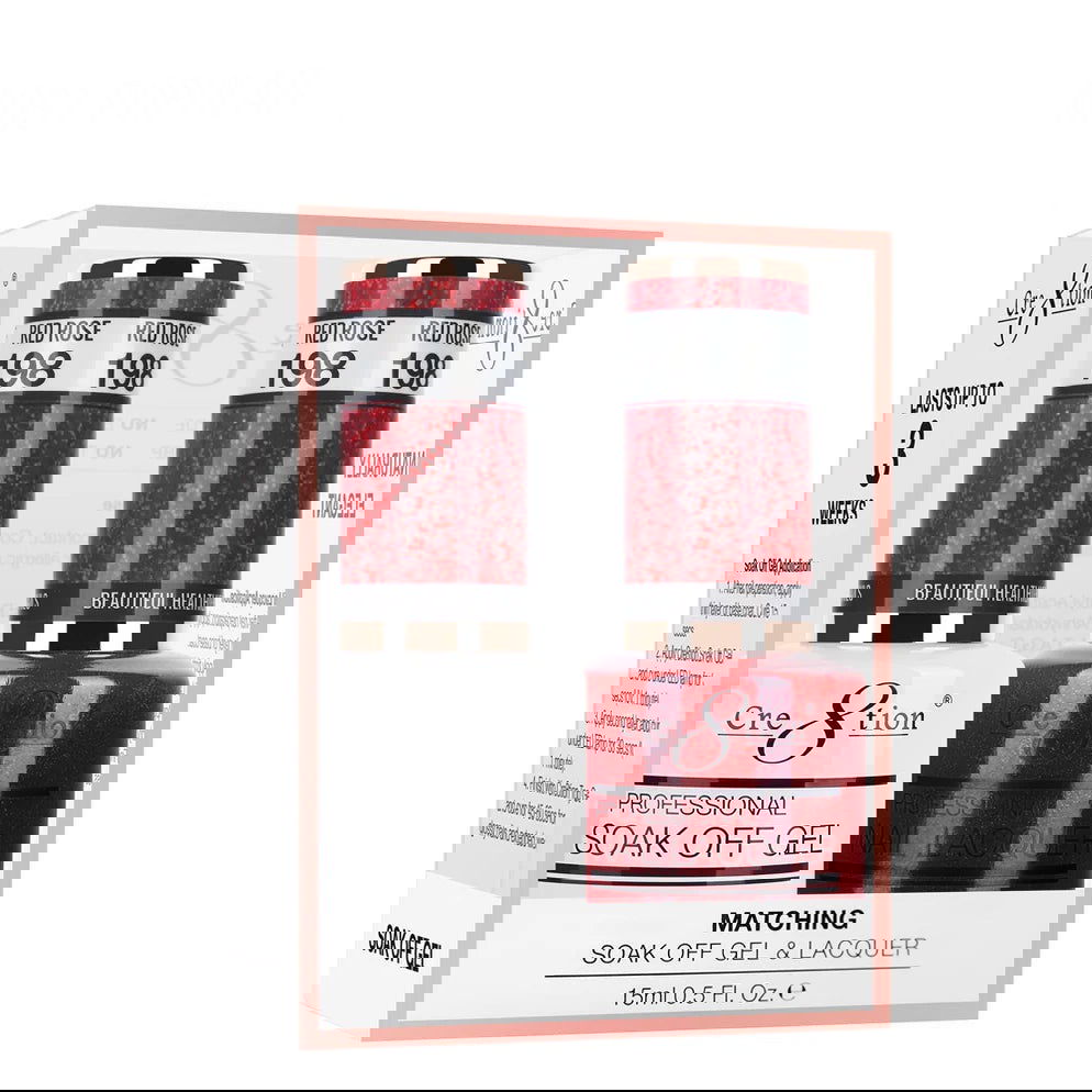 Cre8tion Matching Color Gel & Nail Lacquer 198 Red Rose - LB BEAUTY 