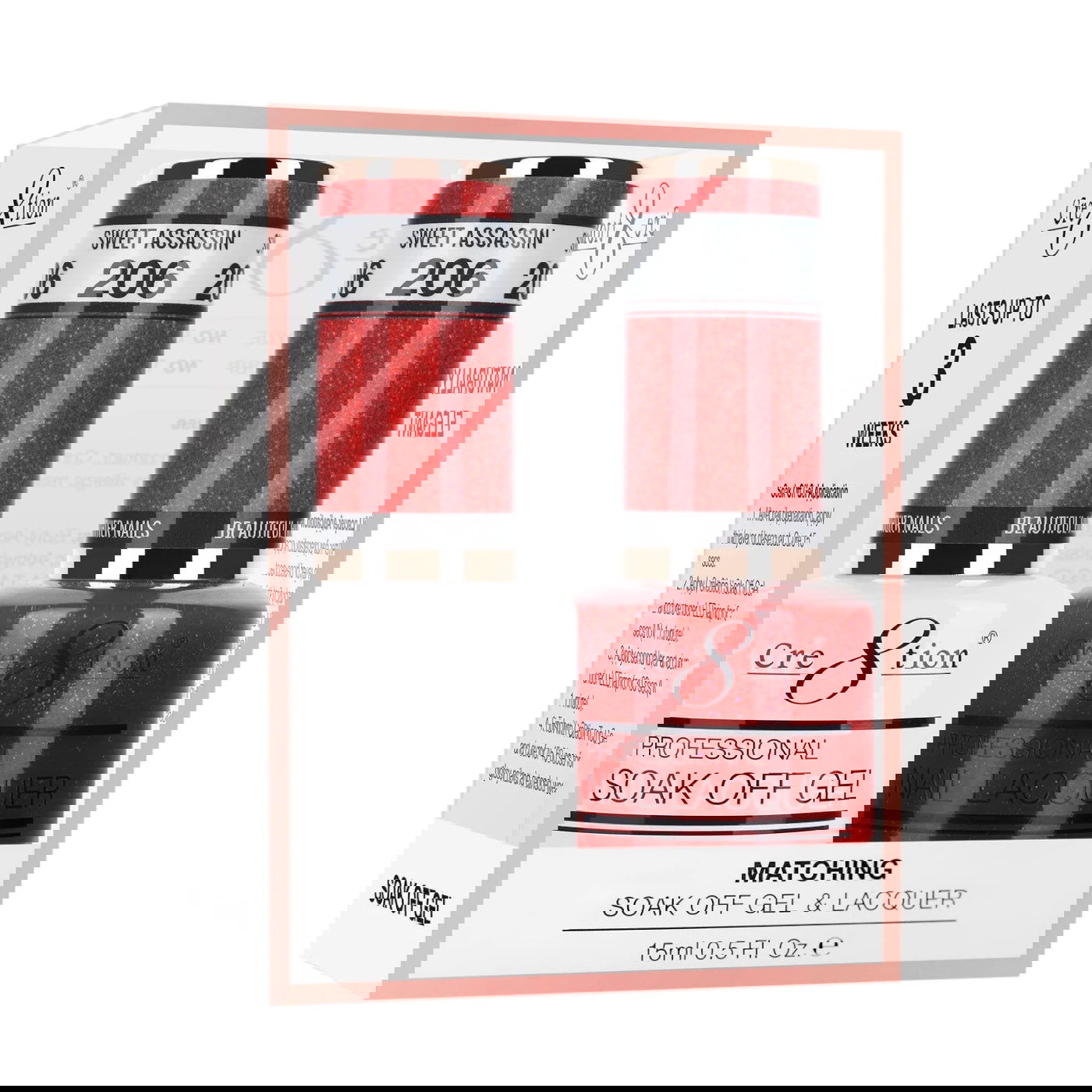 Cre8tion Matching Color Gel & Nail Lacquer 206 Sweet Assassin - LB BEAUTY 