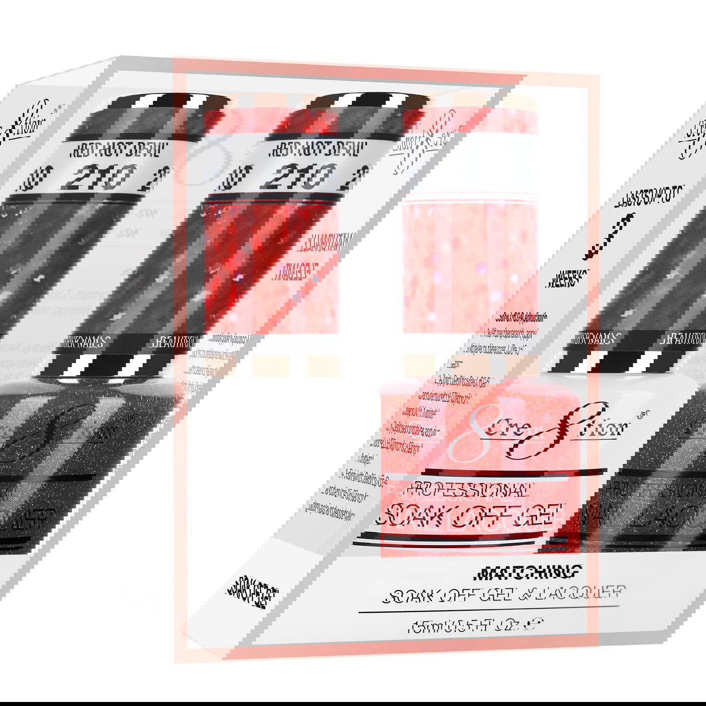 Cre8tion Matching Color Gel & Nail Lacquer 210 Red Hot Devil - LB BEAUTY 