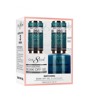 Cre8tion Matching Color Gel & Nail Lacquer 268 Planet Earth - LB BEAUTY 