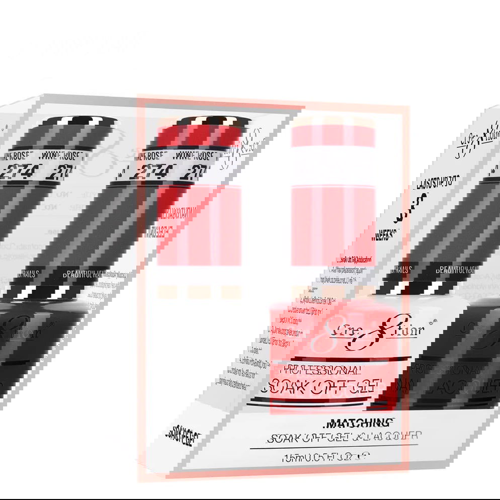 Cre8tion Matching Color Gel & Nail Lacquer 274 Wine Rose - LB BEAUTY 