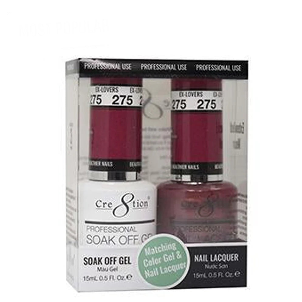 Cre8tion Matching Color Gel & Nail Lacquer 275 Ex-Lovers - LB BEAUTY 