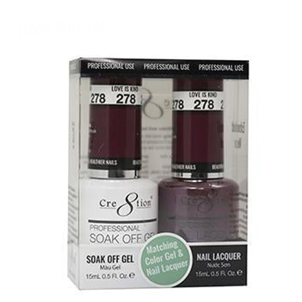 Cre8tion Matching Color Gel & Nail Lacquer 278 Love Is Kind - LB BEAUTY 