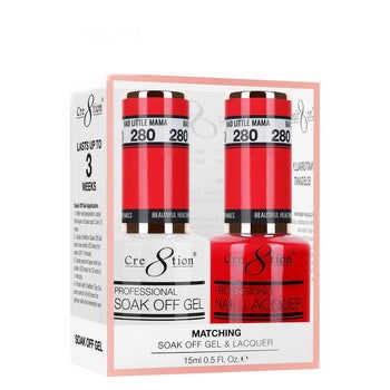 Cre8tion Matching Color Gel & Nail Lacquer 280 Bad Little Mama - LB BEAUTY 