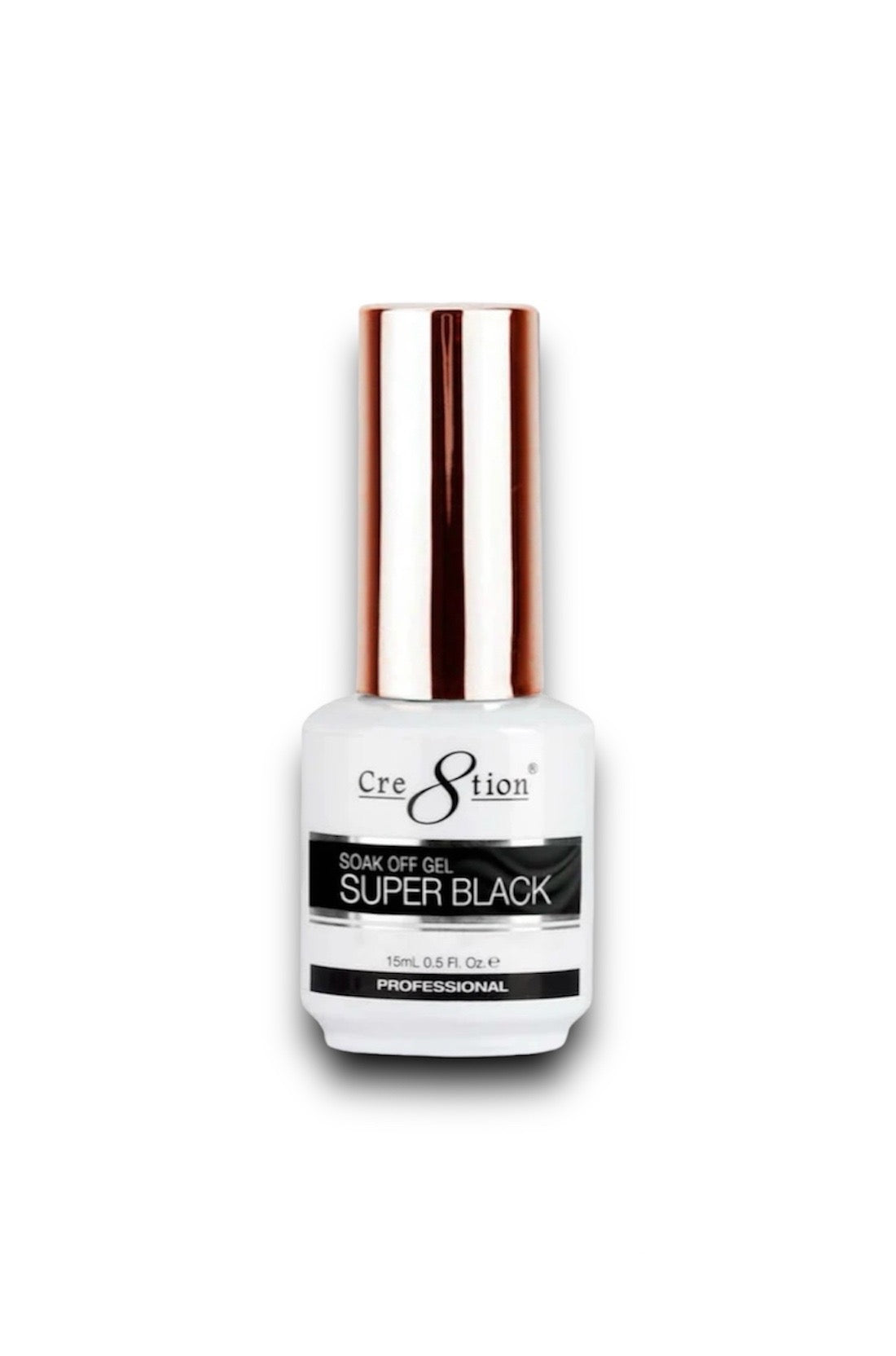 Cre8tion Soak Off Gel - Super Black 0.5 oz - LB BEAUTY 