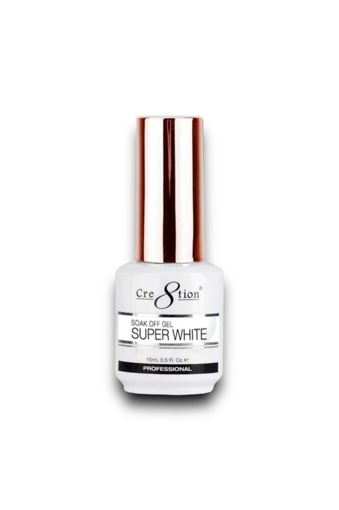Cre8tion Soak Off Gel - Super White 0.5 oz - LB BEAUTY 