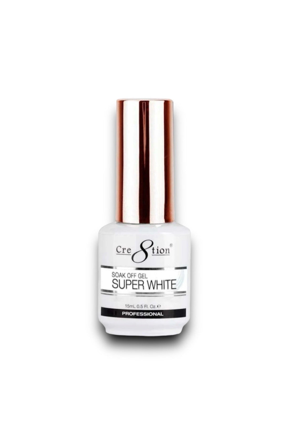 Cre8tion Soak Off Gel - Super White 0.5 oz - LB BEAUTY 