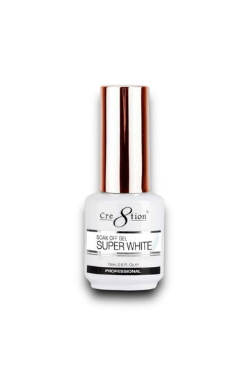 Cre8tion Soak Off Gel - Super White 0.5 oz - LB BEAUTY 