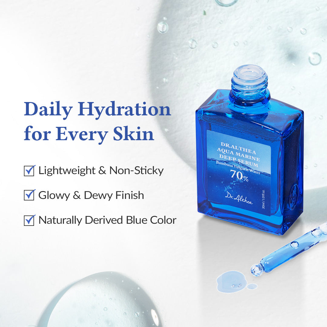 Dr.Althea Aqua Marin Deep Serum 30ml daily routine for glowy and dewy finish