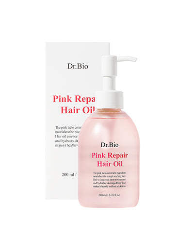 Dr. Bio Pink Repair Hair Oil bottle on a white background
