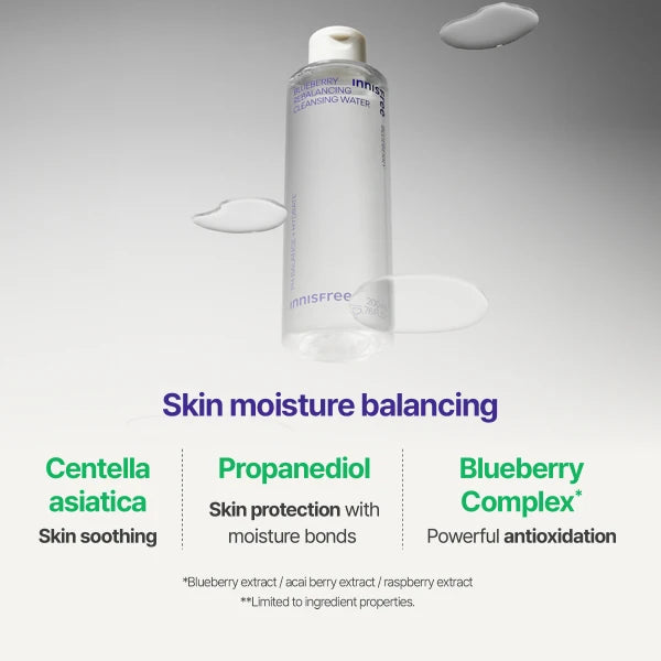 Skincare product with ingredients listed on a gray background