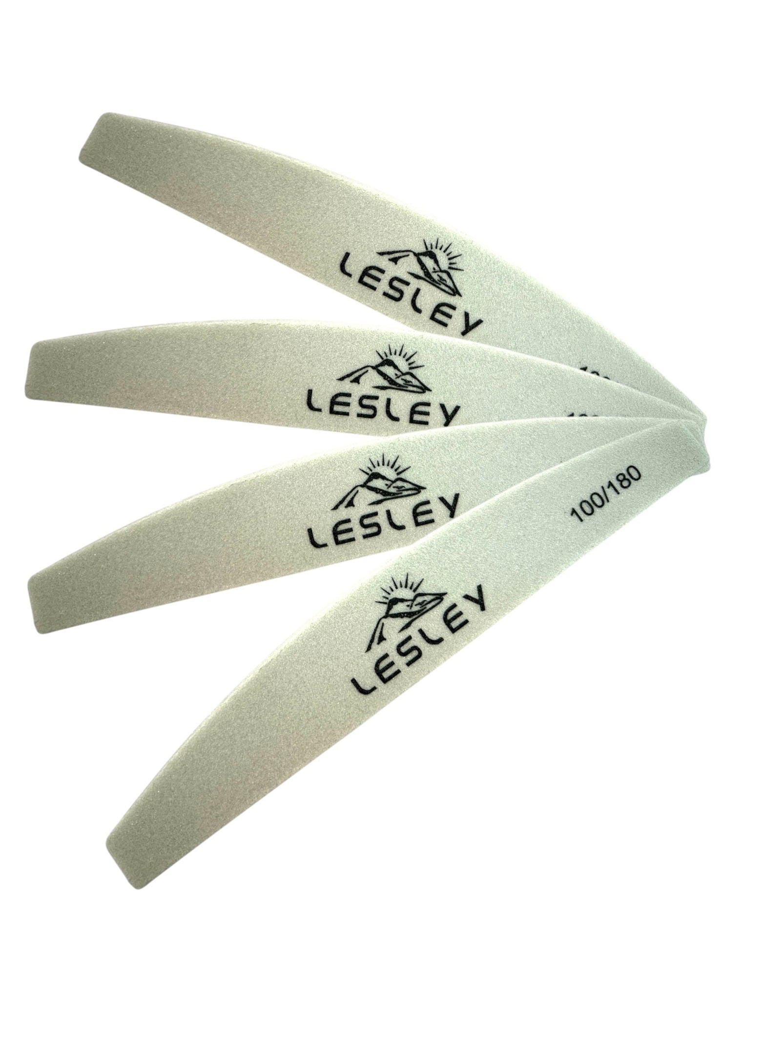 Lesley Half Moon Nail Buffer Grey 100/180 - LB BEAUTY 