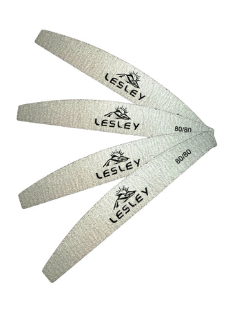 Lesley Half Moon Nail File Grey 80/80 - LB BEAUTY 