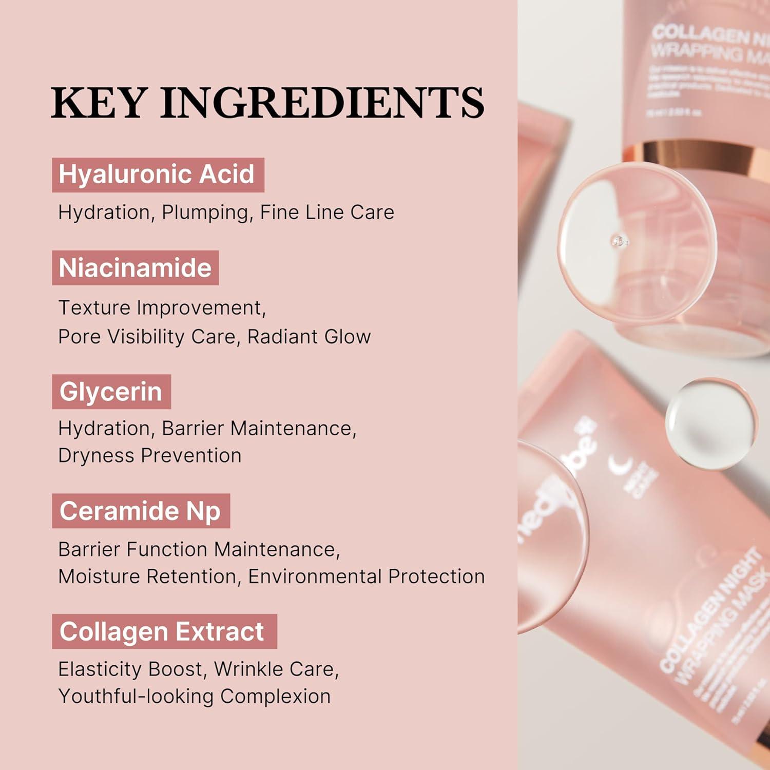 List of key ingredients of MEDICUBE Collagen Night Wrapping Mask 75ml 