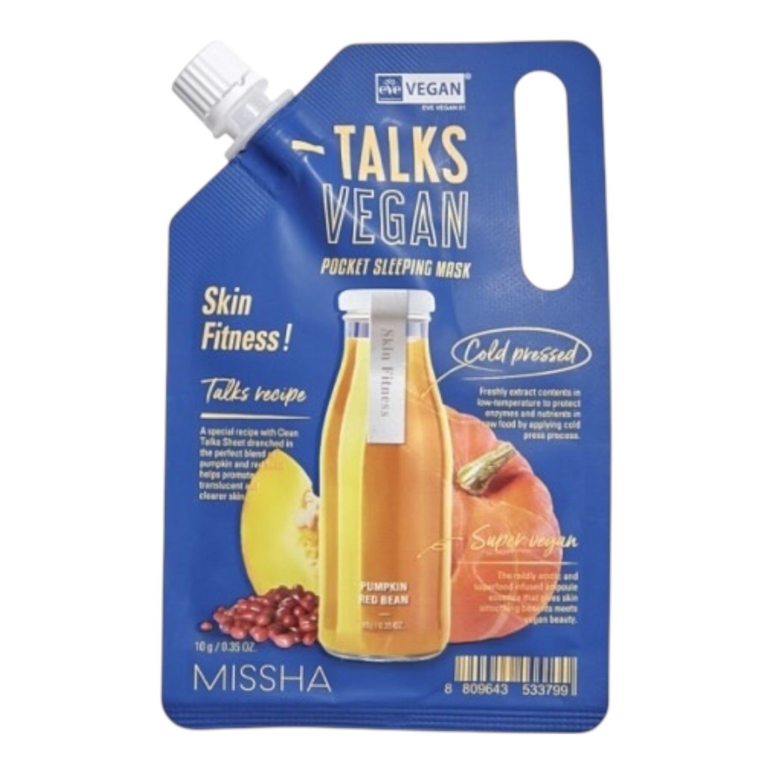 MISSHA Talks Vegan Squeeze Pocket Sleeping Mask Skin Fitness available in iceland at lbbeauty and kurenada