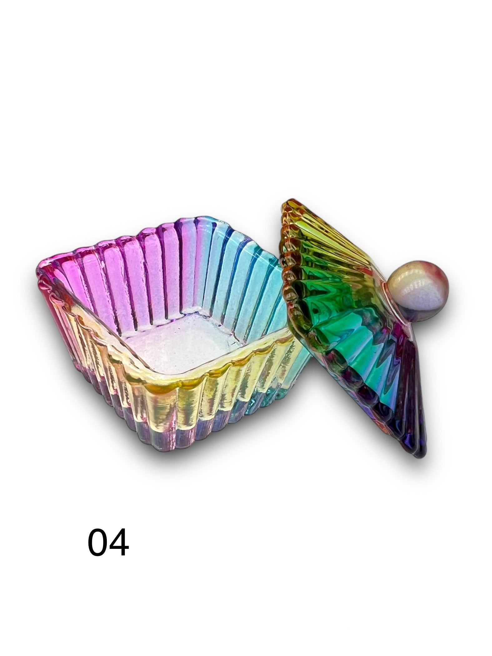 Multi Colored Dappen Dish With Lid #04 - LB BEAUTY 