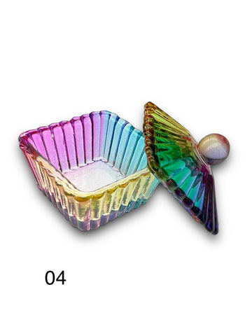 Multi Colored Dappen Dish With Lid #04 - LB BEAUTY 