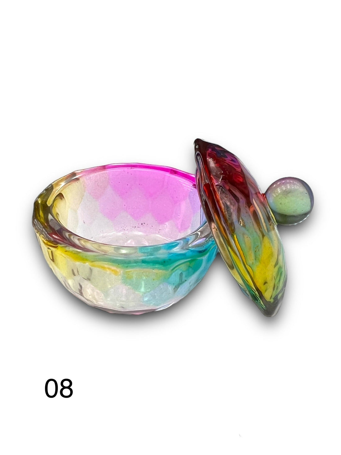 Multi Colored Dappen Dish With Lid #08 - LB BEAUTY 