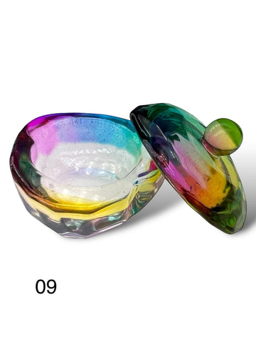 Multi Colored Dappen Dish With Lid #09 - LB BEAUTY 