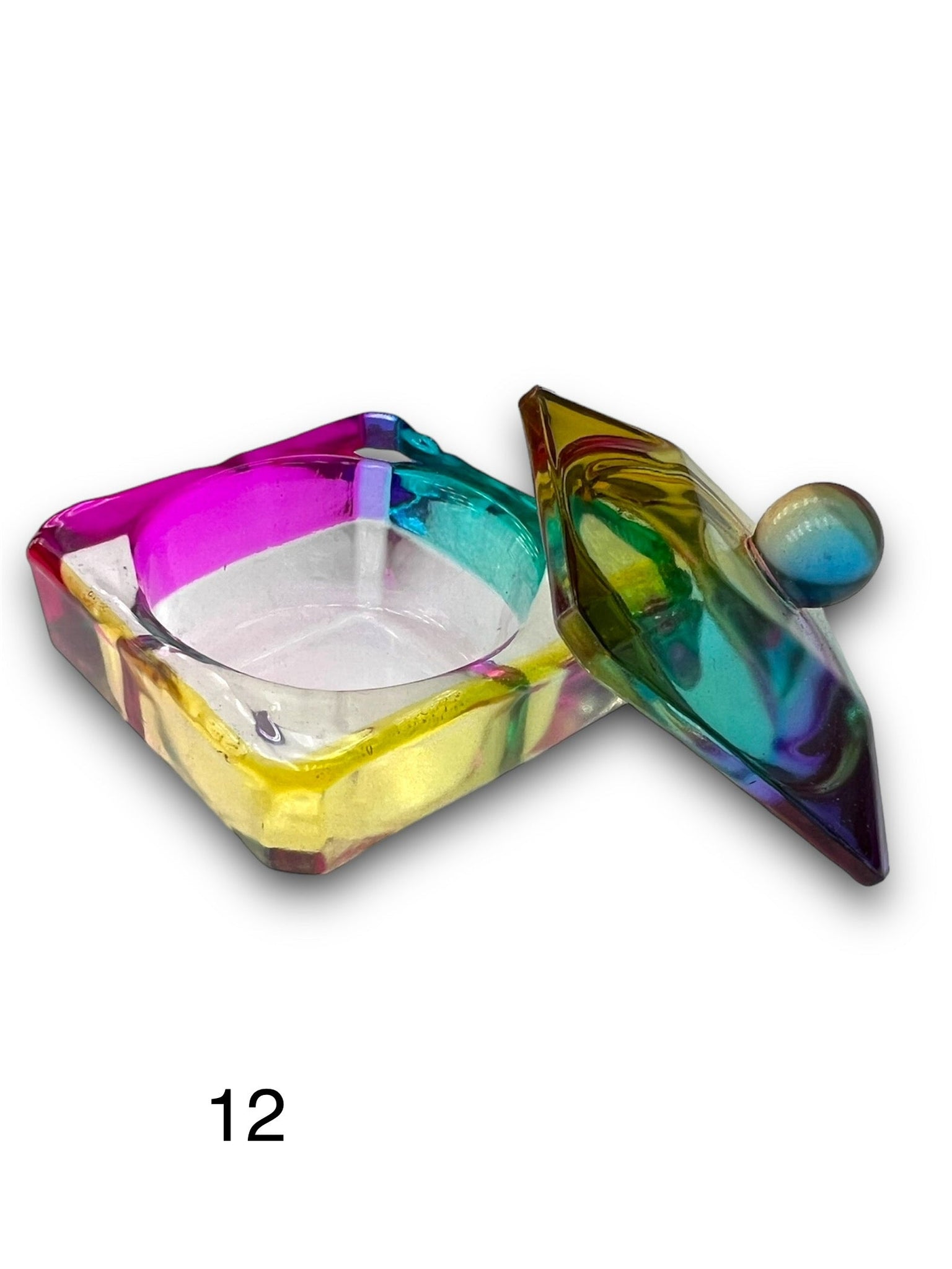 Multi Colored Dappen Dish With Lid #12 - LB BEAUTY 