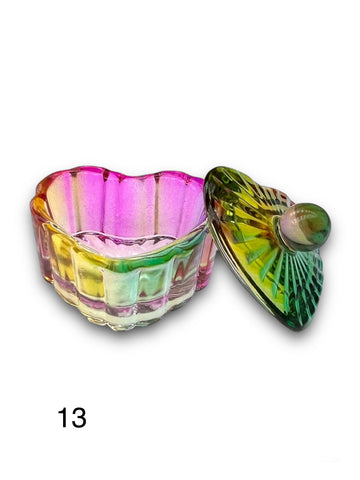 Multi Colored Dappen Dish With Lid #13 - LB BEAUTY 