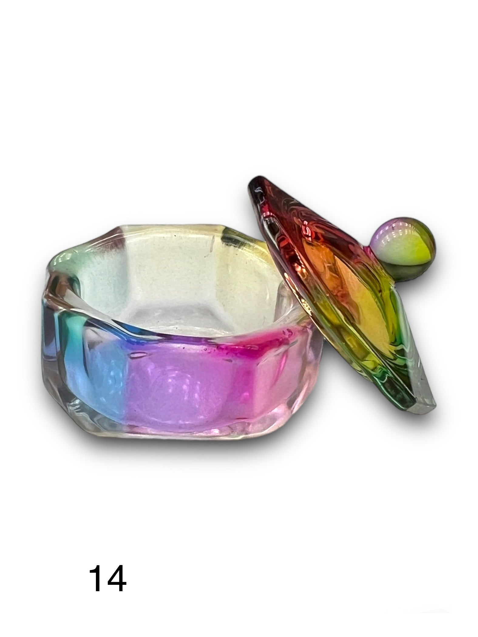 Multi Colored Dappen Dish With Lid #14 - LB BEAUTY 