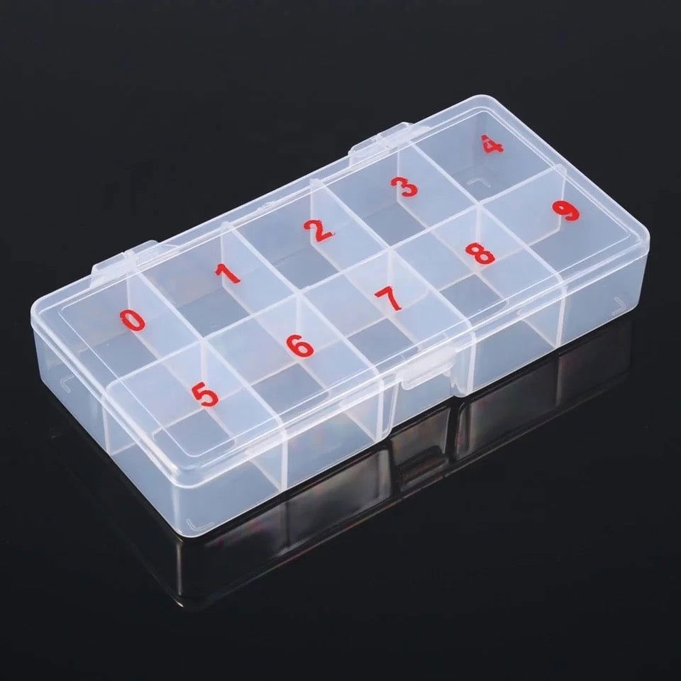 Nail Tips Organizer Storage Box Clear - LB BEAUTY 