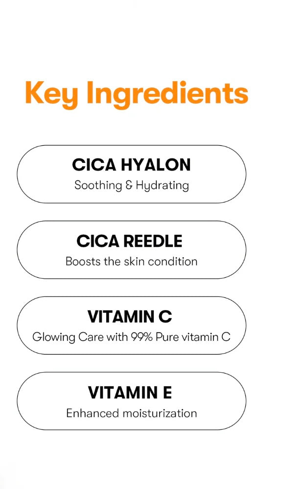 VT 100 VITA-LIGHT Reedle Shot List of key ingredients with descriptions on a white background